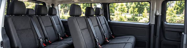 Comfortable passenger seating inside the SAN Transport van